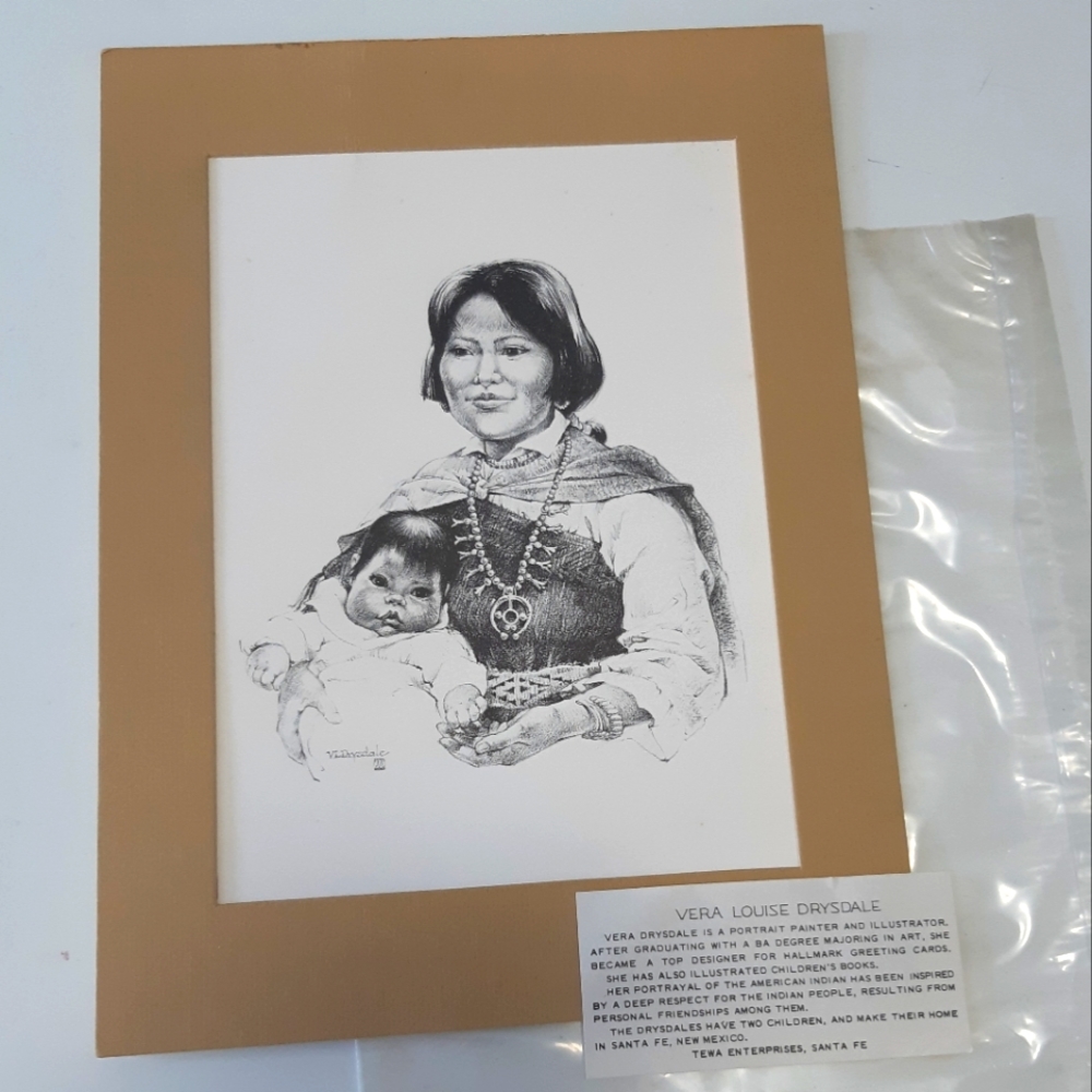Vintage 70s Vera Louise Drysdale mother and child artwork 8"x10" print - Picture 6 of 6